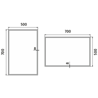 Nimco Séria 13000 ZP 13001 LED zrkadlo 500x700 rám hliníkový