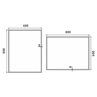Nimco Séria 13000 ZP 13002 LED zrkadlo 600x800 rám hliníkový
