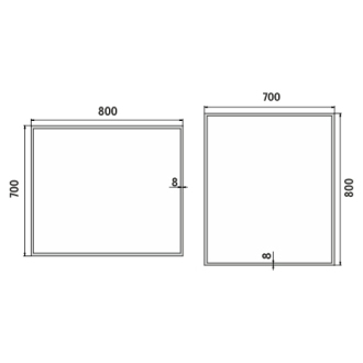 Nimco Séria 13000 ZP 13003 LED zrkadlo 800x700 rám hliníkový