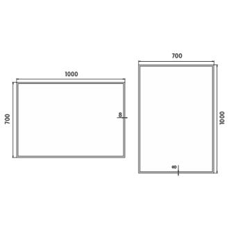 Nimco Séria 13000 ZP 13004 LED zrkadlo 1000x700 rám hliníkový