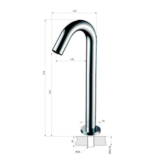 Senzorová stojanková batéria 6V DC (4xAA), chróm PS342XL
