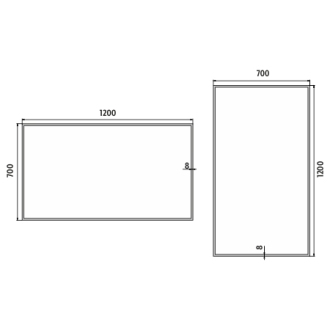 Nimco Séria 13000 ZP 13006 LED zrkadlo 1200x700 rám hliníkový