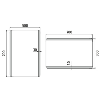 Nimco Séria 17000 ZP 17001 LED zrkadlo 500x700 rám hliníkový