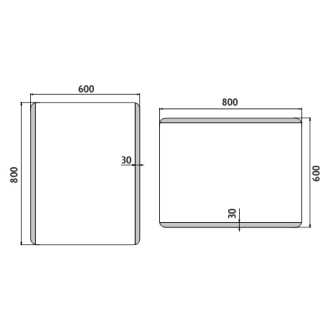 Nimco Séria 17000 ZP 17002 LED zrkadlo 600x800 rám hliníkový