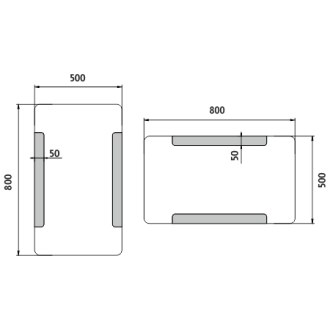 NIMCO LED zrkadlo 500x800 ZP 18001
