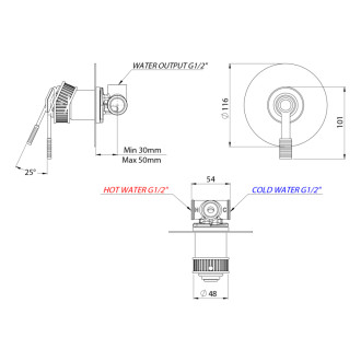 VERSI podomietková sprchová batéria, 1 výstup, bronz RV041/18