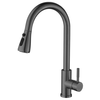 MIKELA stojanková drezová batéria s výsuvnou sprškou, gun metal 1106-30GM