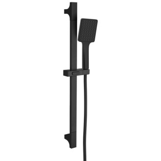 Sprchová súprava hranatá, posuvný držiak 680mm, čierna mat SC815B