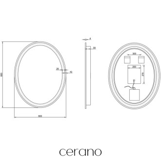 CERANO - Kúpeľňové LED zrkadlo Cielo - 60x80 cm