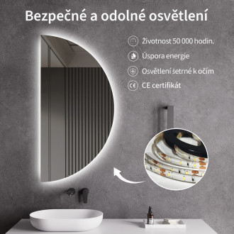 CERANO - Kúpeľňové LED zrkadlo Mare - 50x100 cm