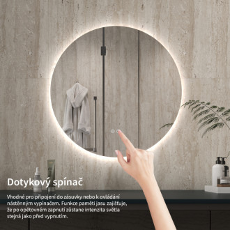 CERANO - Kúpeľňové LED zrkadlo Verido - Ø 80 cm