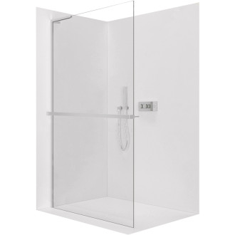 CERANO - Sprchová zástena Walk-in Onyx L-ľavá vzpera - 10 mm + polička / držiak na uteráky - chróm, transparentné sklo - 160x200 cm