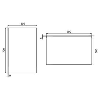 Nimco Séria 9000 ZP 9001 LED zrkadlo 500x700 rám hliníkový