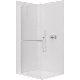CERANO - Sprchová zástena Walk-in Onyx YL/P - 10 mm + polička/držiak na uteráky - chróm, transparentné sklo - 160x200 cm