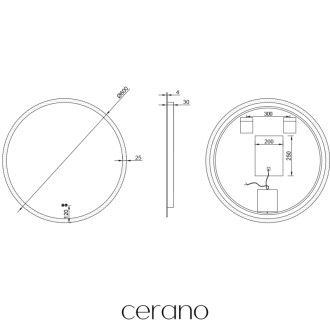 CERANO - Kúpeľňové LED zrkadlo Aureo - Ø 60 cm - ROZBALENÉ