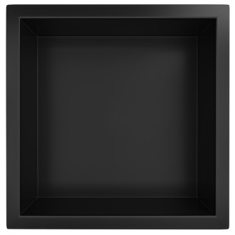 CERANO - Zápustná polička/nika s okrajom do obkladu - čierna matná - 30x30x10 cm