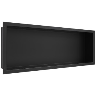CERANO - Zápustná polička / nika s okrajom do obkladu - čierna matná - 60x20x10 cm