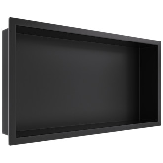 CERANO - Zápustná polička / nika s okrajom do obkladu - čierna matná - 60x30x10 cm