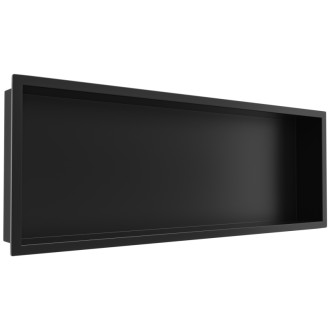 CERANO - Zápustná polička / nika s okrajom do obkladu - čierna matná - 90x30x10 cm