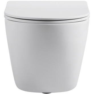 CERANO - Závesná WC misa Cesso, Vortex Rimless + UF sedátko - biela matná - 49x36 cm