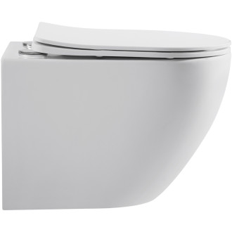 CERANO - Závesná WC misa Cesso, Vortex Rimless + UF sedátko - biela matná - 49x36 cm