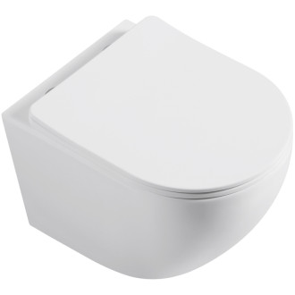 CERANO - Závesná WC misa Cesso, Vortex Rimless + UF sedátko - biela matná - 49x36 cm