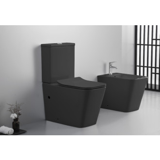 CERANO - Závesný bidet Forte - čierna matná - 36x51 cm