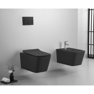 CERANO - Závesný bidet Forte - čierna matná - 36x51 cm