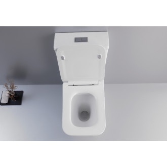 CERANO - WC kombi Bruno, Rimless + UF sedátko - biela lesklá - 64x36 cm
