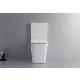 CERANO - WC kombi Bruno, Rimless + UF sedátko - biela lesklá - 64x36 cm