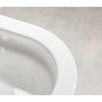 CERANO - Závesná WC misa s integrovaným elektronickým bidetom Cronus Pro, Vortex Rimless 180 ° + UF sedátko - biela lesklá - 59,3x38,4 cm