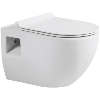 CERANO - WC závesné Dure, Rimless - bezokrajové splachovanie + Slim/SoftClose sedátko - biela lesklá - 51x35 cm