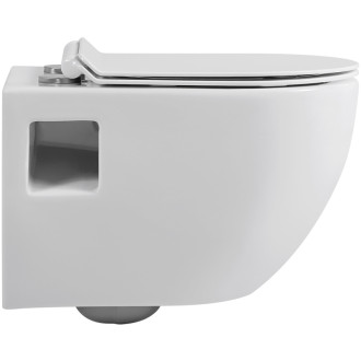 CERANO - Závesná WC misa Dure, Rimless + UF sedátko - biela lesklá - 51x35 cm