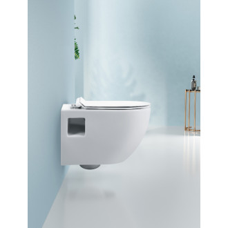 CERANO - Závesná WC misa Dure, Rimless + UF sedátko - biela lesklá - 51x35 cm