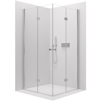 CERANO - Sprchovací kút Volpe Duo Ľ/P - 6 mm - chróm, transparentné sklo - 60x60x190 cm - zalamovacie