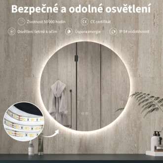 CERANO - Kúpeľňové LED zrkadlo Verido - Ø 60 cm