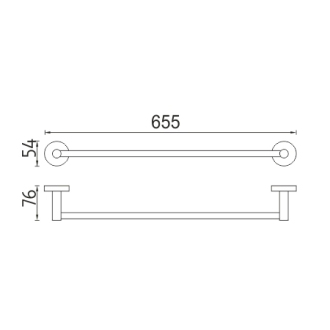 Nimco Unix UNM 13061-10 Držiak na uteráky, 66 cm brúsená nerez