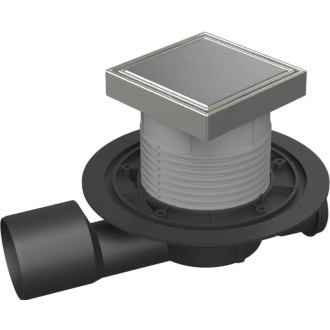 Podlahová vpusť priebežná D50/75 NEPTUN, nerez rámček, mriežka STEEL S 427 AX