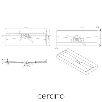 CERANO - Umývadlo z liateho mramoru Vita - nástenné aj na dosku - biela matná - 120x46 cm