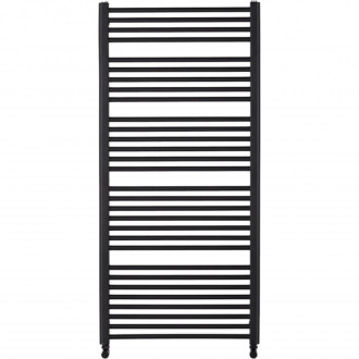 CERANO - Kúpeľňový radiátorový set Alberto - kombinované vykurovanie, wifi tyč - bočné jednobodové pripojenie - 857W - čierna matná - 1380x650 mm