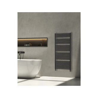 CERANO - Kúpeľňový radiátorový set Alberto - kombinované vykurovanie, wifi tyč - bočné jednobodové pripojenie - 857W - čierna matná - 1380x650 mm