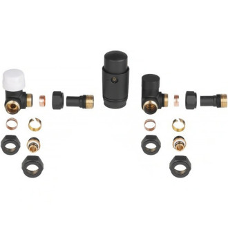 CERANO - Kúpeľňový radiátorový set Antonio - ústredné vykurovanie - bočné pripojenie - 484W - čierna matná - 860x550 mm
