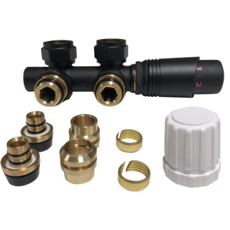 CERANO - Kúpeľňový radiátorový set Lincoln - kombinované vykurovanie, wifi tyč - stredové pripojenie 50 mm - 559W - čierna matná - 1800x500 mm