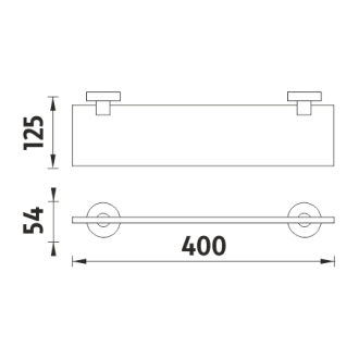 Nimco Unix UNM 13091B-40-10 Polica, 40 cm brúsená nerez