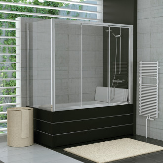 RONAL TOP-LINE Trojdielne posuvné dvere vaňové, pravý diel matný elox Durlux TOW3D15000122
