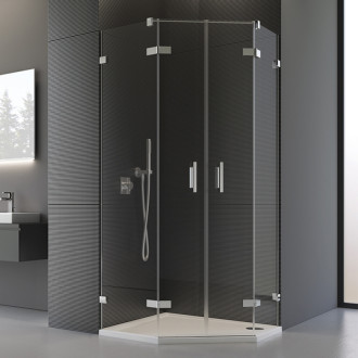 RONAL PUR Dvojkrídlové dvere pre päťuholník chróm masercarré PUR52SM21030