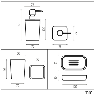 Nimco Badu BA 28000SET-05 Dávkovač, mydlenka, dóza na kefky