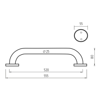 Nimco Madlo BM 7435-18 Madlo 500x25 mm leštená nerez oceľ