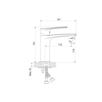 KORANA stojanková umývadlová batéria bez výpuste, chróm
