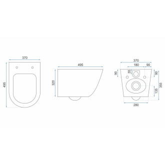 Rea Sada WC mísa REA CARLO Flat Mini Rimless + závěsný Bidet REA CARLO Mini KPL-C2760
